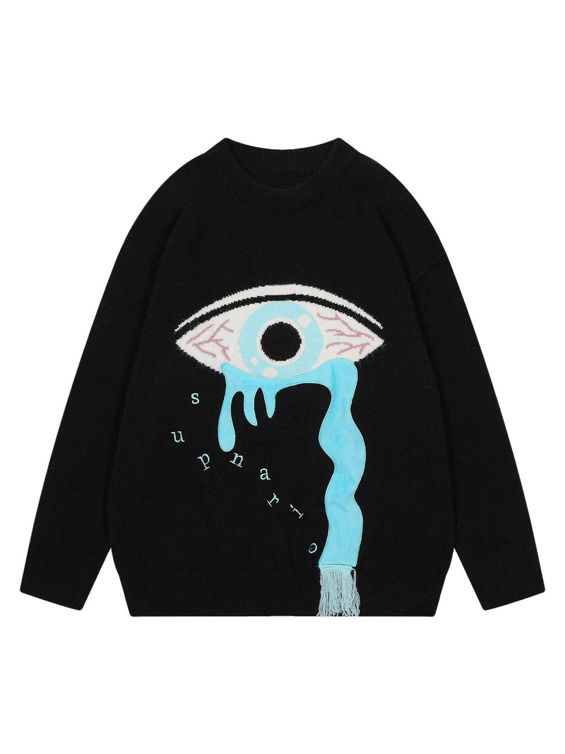 Tear Eye Knit Crew Neck Sweater