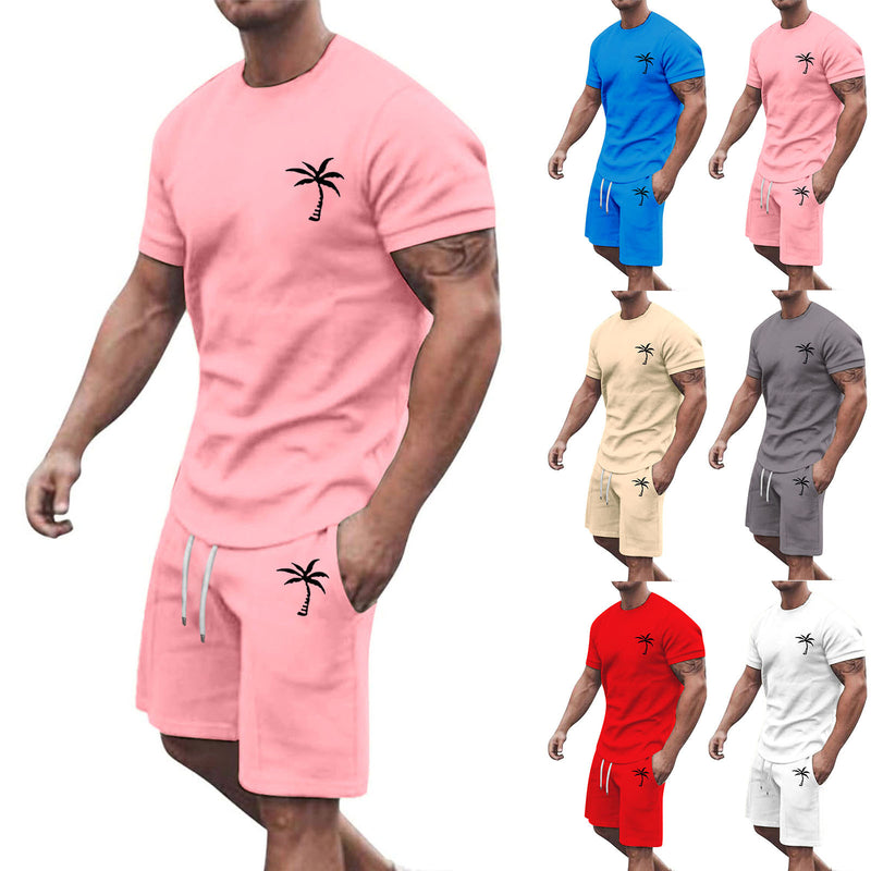 POPULAR MEN'S SUMMER SHORT SLEEVED SHORTS SPORTS AND LEISURE SET