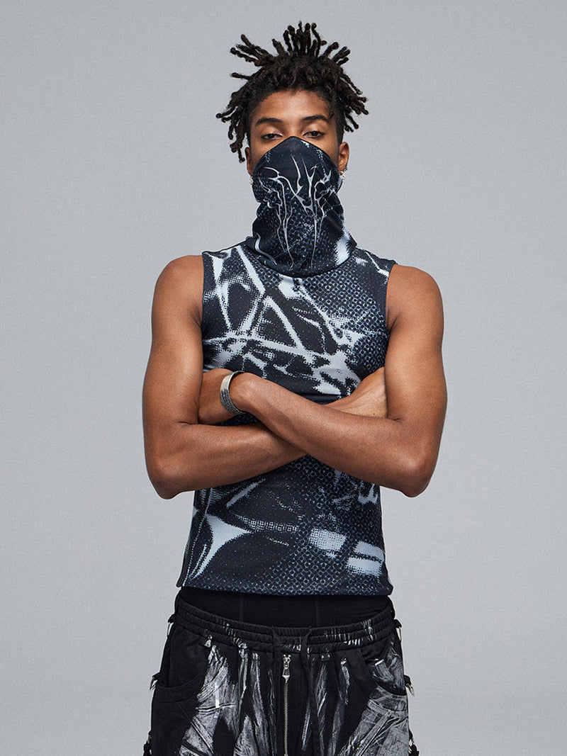 Hip Hop Face Mask High Neck Tank Top