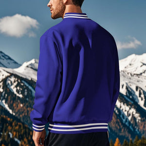 Lässige Fleece-Sport-Baseballjacke mit Stehkragen für Herren