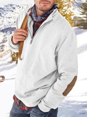 SUDADERA CON CAPUCHA SUELTA, MANGA LARGA, CUELLO ALTO Y CREMALLERA