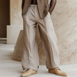 Pantalones casuales sencillos de color sólido de moda de primavera para hombre