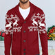Men's Elk Jacquard Knit Cardigan Jacket