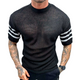 Camiseta informal de manga corta con cuello redondo y espalda de punto para hombre