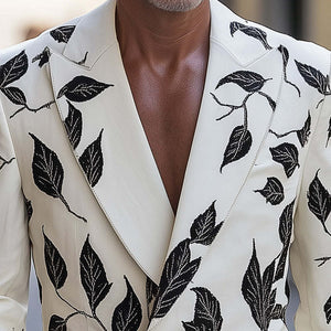 Chaqueta de traje fina estampada de moda de primavera para hombre