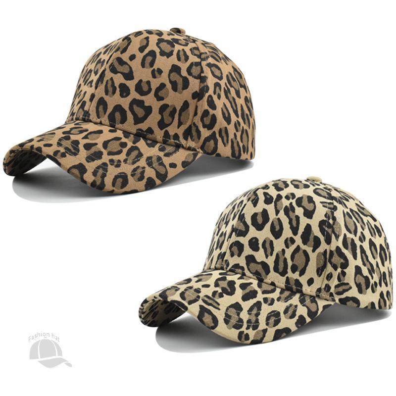 Gorra retro informal con estampado de leopardo para hombre