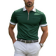 Men's Fashion Casual Contrast Color Zipper Golf Short Sleeve POLO Shirt MTA1869C3K