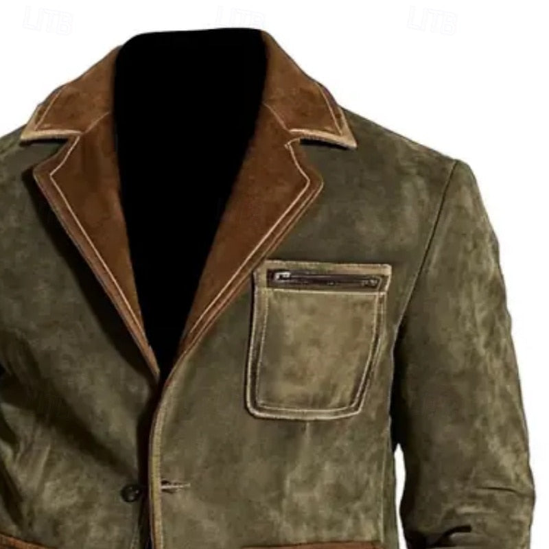 Men's Faux Leather Jacket Faux Suede Jacket