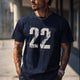Lässiges dunkelblaues bedrucktes Kurzarm-T-Shirt für Herren