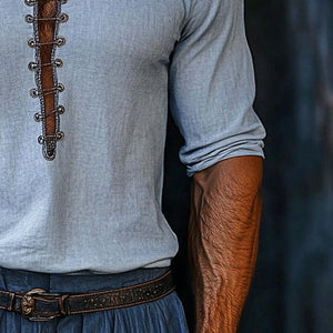 Camiseta informal de manga corta con cuello redondo para hombre