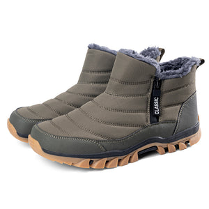 Herren Warme wasserdichte rutschfeste Wanderschuhe Fleece Outdoor Stiefel