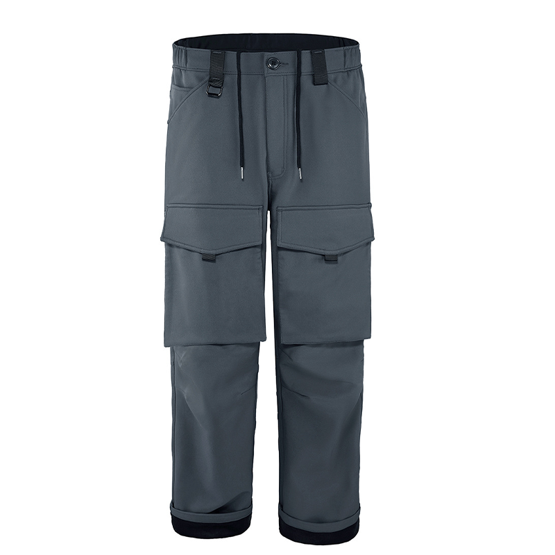 Men Multi-Pockets Windproof Cargo Fleece Outdoor Pants