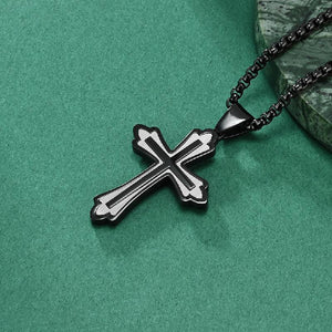 Retro Casual Color Matching Cross Necklace