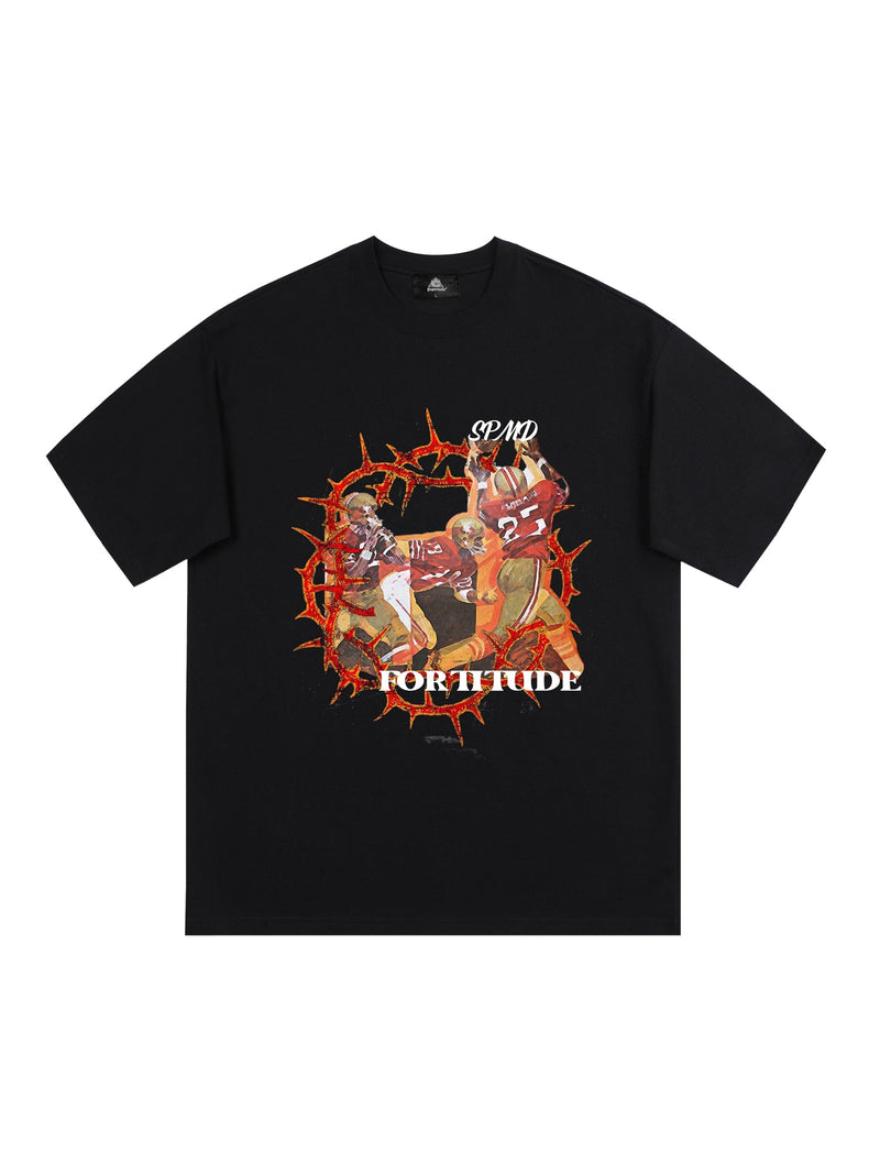 Super Bowl Football “FORTITUDE” Print T-Shirt