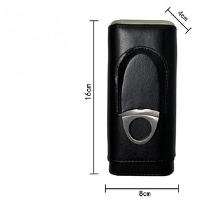 Bolsa de cuero humectante para guardar puros portátil para hombre