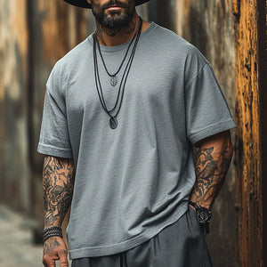 Men's Simple Solid Color Short-Sleeved T-Shirt