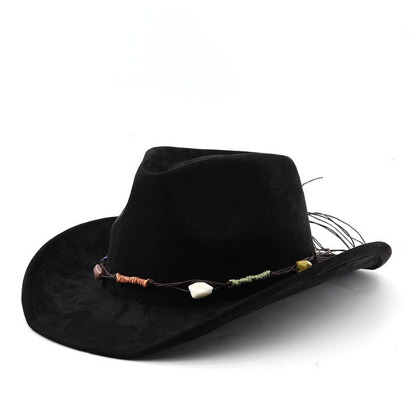 Unisex Fall Vintage Western Cowboy Woolen Sun Protection Wide Brim Hat