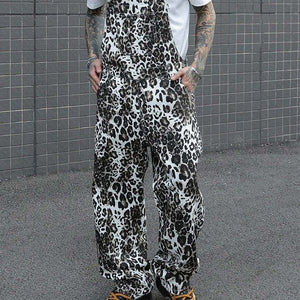 Herren-Overall mit Leopardenmuster und mehreren Taschen