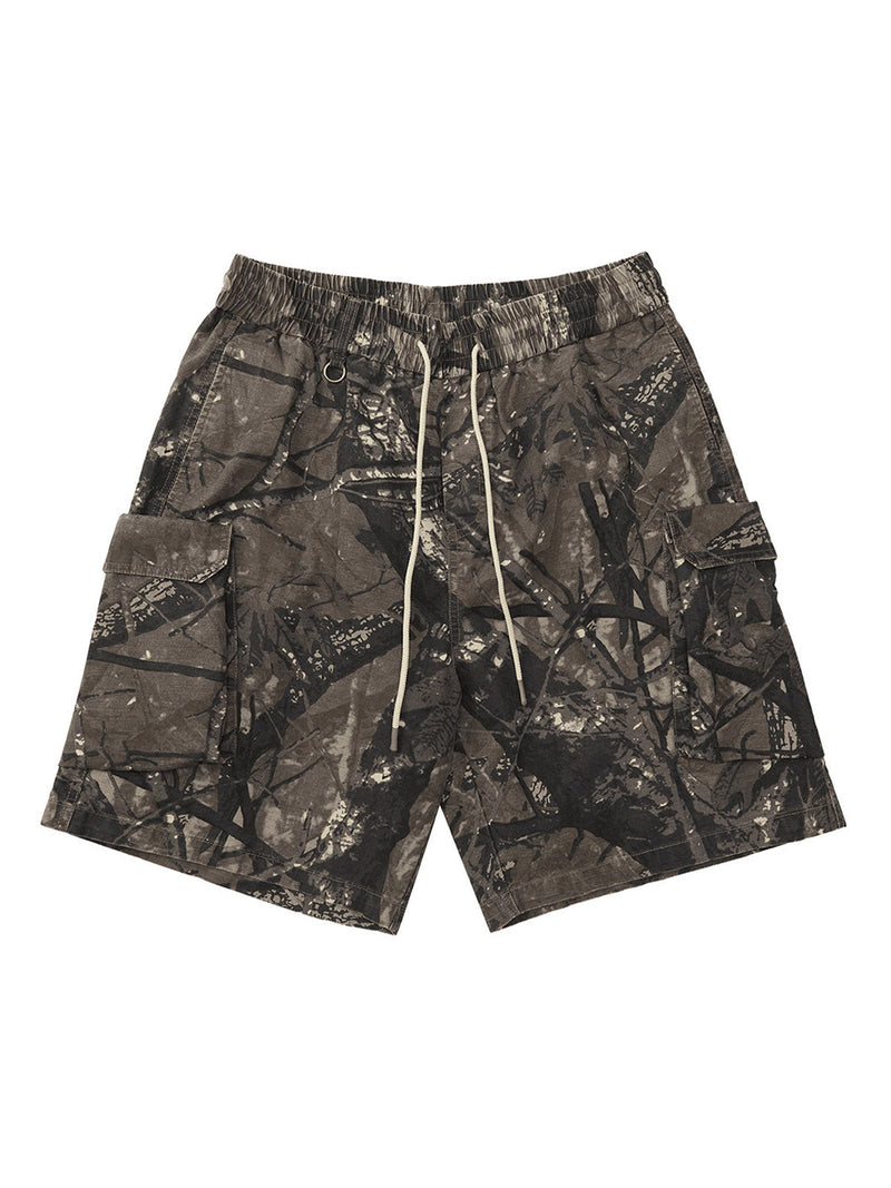 Fallen Leaf Camouflage Pocket Workwear Shorts