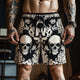 Men's Retro Skull Print Casual Shorts 74864208TO