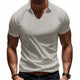 Men's Solid Color Waffle Lapel Short Sleeve POLO Shirt MTA0158D6X