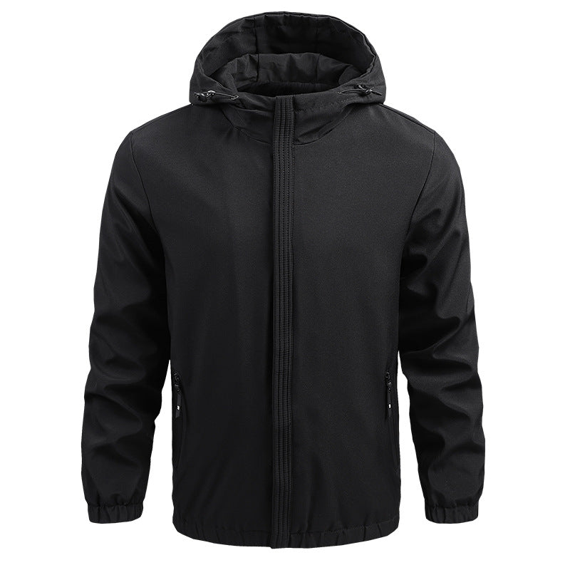 MEN'S HOODED CASUAL JACKET, MEN'S MOUNTAINEERING JACKET, WINDPROOF OUTDOOR SPORTS JACKET