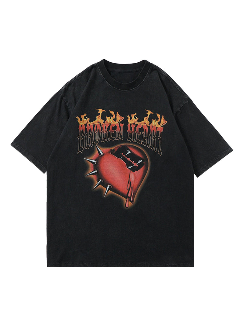 High Street Heart-print Dark T-shirt