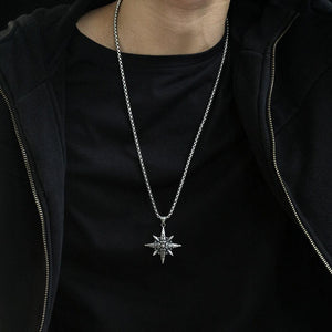 Vintage Casual Octagonal Star Cross Necklace