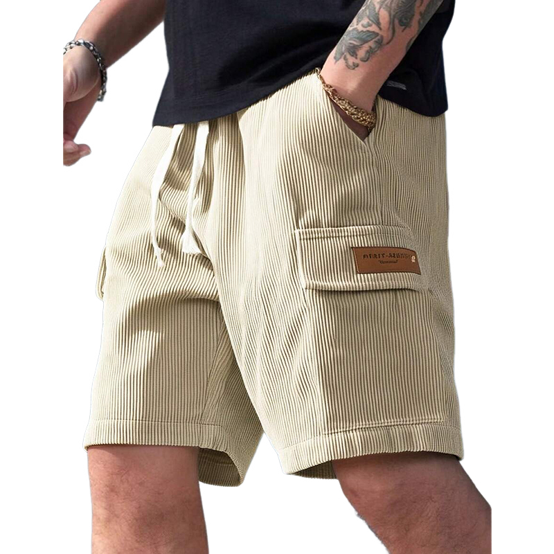 Pantalones cortos cargo de pana lisa para hombre