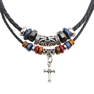 Retro Casual Ethnic Style Cross Necklace