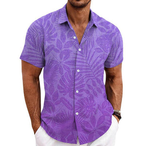 Camisa hawaiana de manga corta estampada para hombre