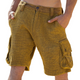 Klassische, lässige Leinenshorts mit mehreren Taschen für Herren