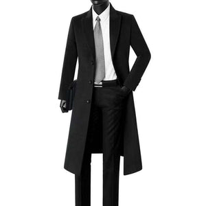 Schmaler, langer Trenchcoat im britischen Stil für Herren