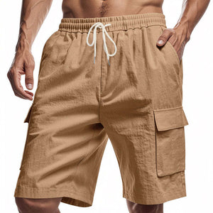 Men's Casual Solid Color Elastic Work Shorts