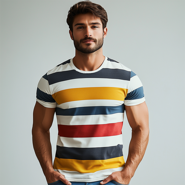 Men's Classic Casual Round Neck Slim Fit Cotton Short Sleeve T-Shirt