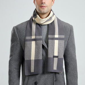 Men's British Style Pattern Knitted Warm Scarf
