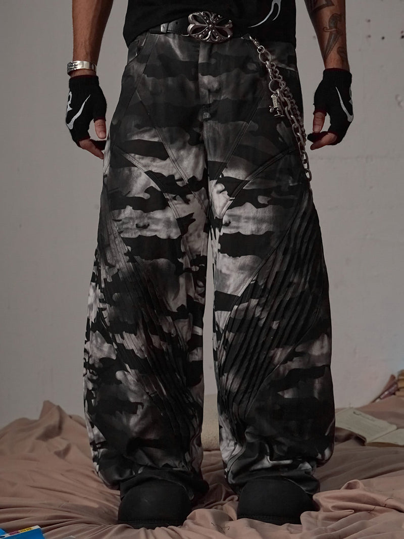 Tie-Dye Baggy Snow Camouflage Pants