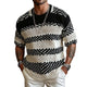 Men's Contrast Knitted Round Neck Half Sleeve Sweater T-Shirt