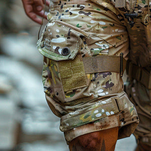 Lässige Cargo-Shorts für Herren mit Camouflage-Muster und elastischer Taille