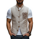 Chaleco de ramio bordado con cuello alto retro de moda de primavera para hombre