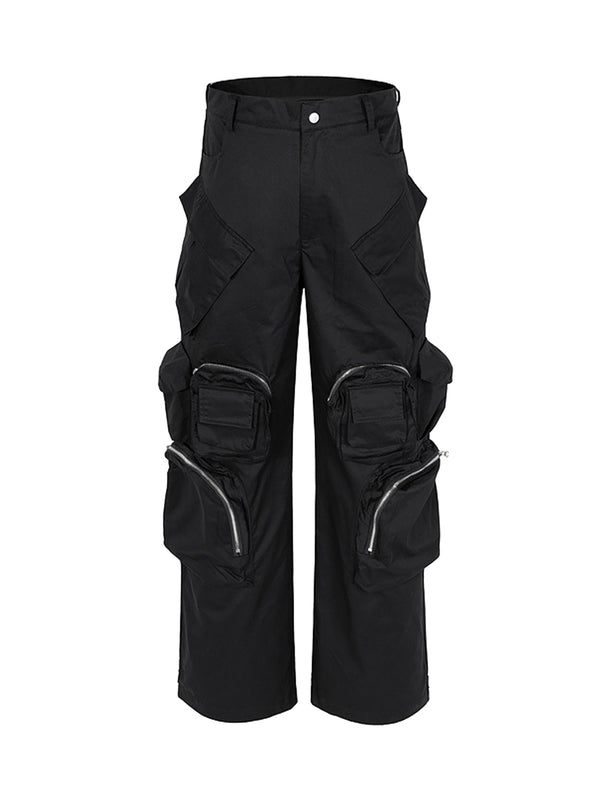 Multi-Pocket Casual Workwear Wide Leg Pants