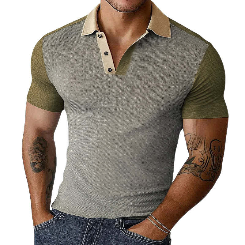 Men's Comfortable Summer Basics Classic Knitted Polo T-Shirt MTA2868C5U