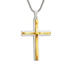 Collar vintage informal con cruz ondulada 