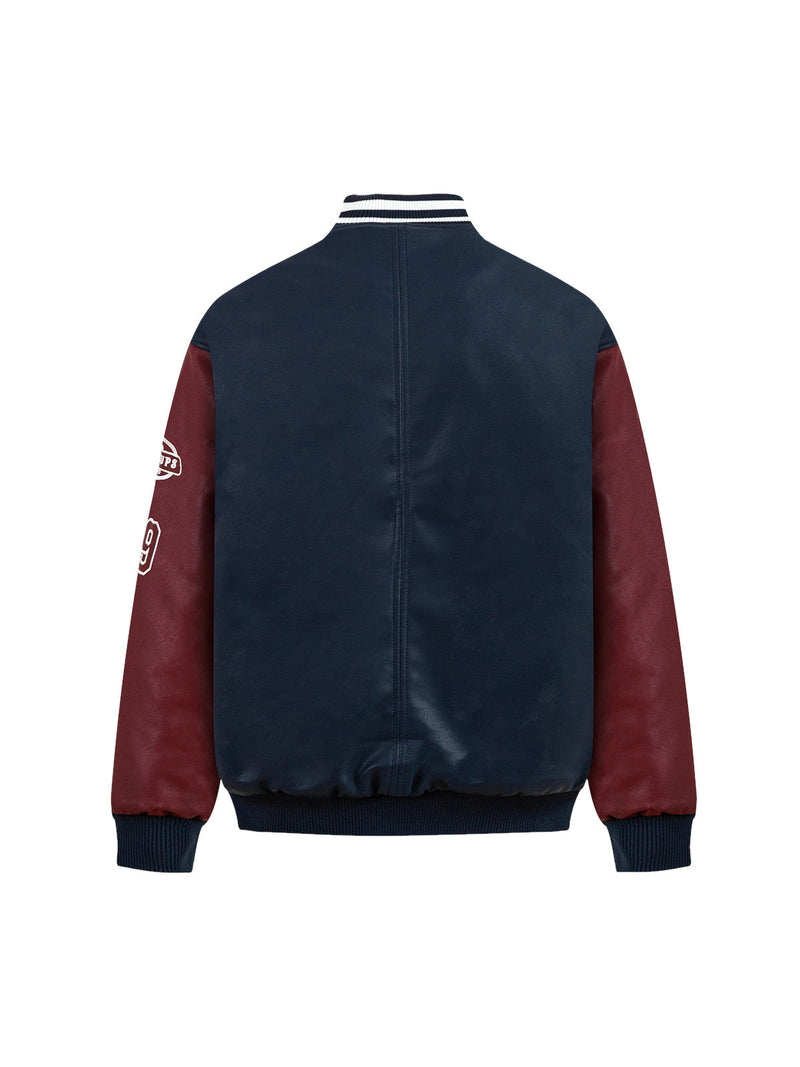 Jersey Leather Quilted Bomber Jacket