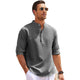 CASUAL RETRO 3/4 SLEEVE HENLEY SHIRT