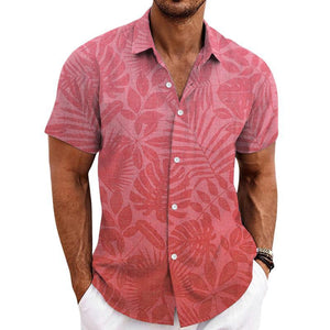 Camisa hawaiana de manga corta estampada para hombre