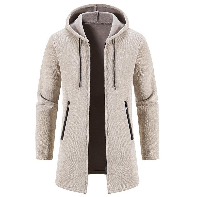 Men's Fleece Chenille Solid Color Knitted Cardigan