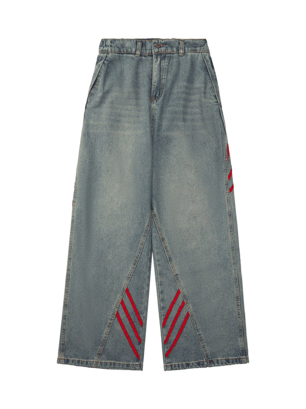 American Retro Contrast Washed Jeans