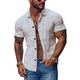 Camisa clásica de manga corta con estampado de serpiente y corte entallado para hombre