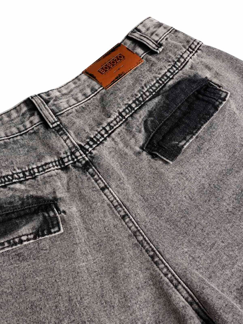 Washed Multi-pocket Cargo Jeans